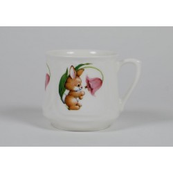 Silesian mug (small) - decoration Bunny with campanula