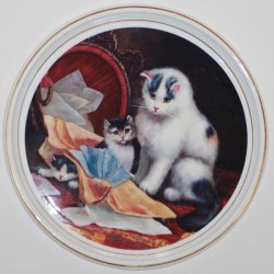 Decorative plate "Cats - overturned basket"