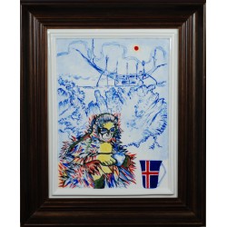 Porcelain painting "Icelandic Monkey"
