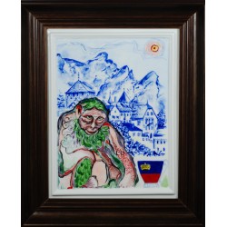 Porcelain painting "Lichtenstein Monkey"