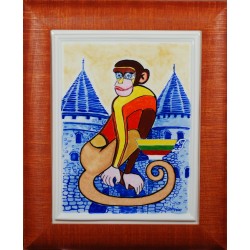 Porcelain painting "Lithuanian Monkey"