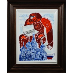 Porcelain painting "Russian Monkey"