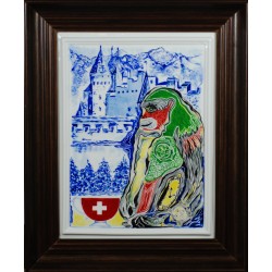 Porcelain painting "Swiss Monkey"