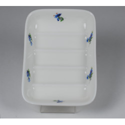 Porcelain soapholder - decoration blue flowers