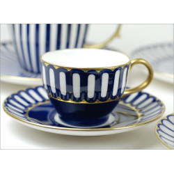 Tulip cup - cobalt with gold