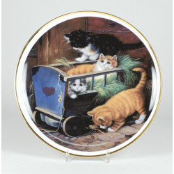 Decorative plate "Cats in the trolley"