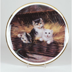 Decorative plate "Cats in the basket"