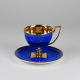Matylda tea cup - decoration saphire with gold