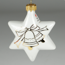 Porcelain star - hand-paited with gold