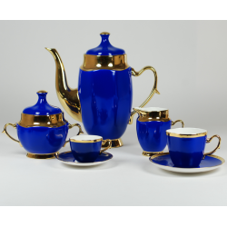 Anna Maria set with coffe/tea and espresso cups (saphite with gold)