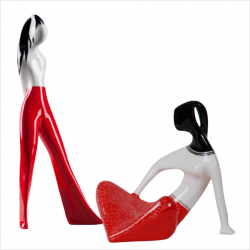 Dziewczyna  w spodniach i Dziewczyna siedząca  (dek. czerwona drapana)