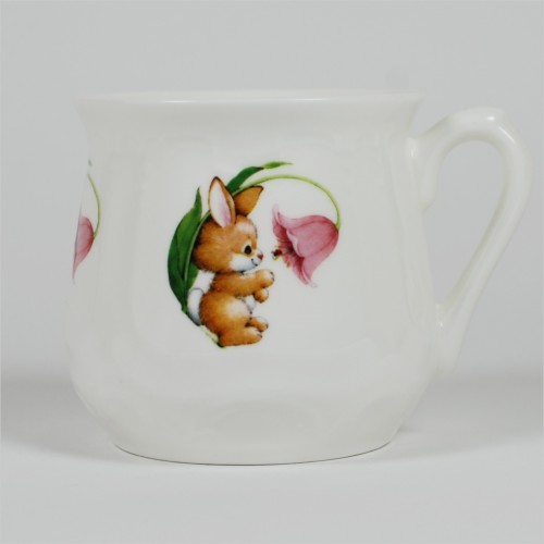 Silesian mug - decoration Bunny with campanula