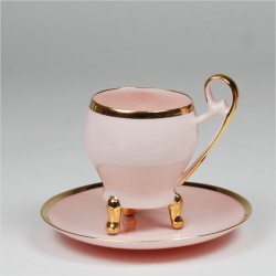 Vienna espresso cup with gold (pink porcelain)