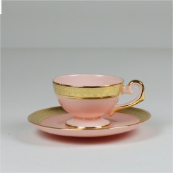 Filiżanka Prometeusz espresso - relief (różowa porcelana)