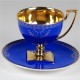 Matylda tea cup - decoration saphire with gold