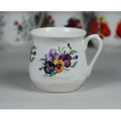 Silesian mug - decoration pansies